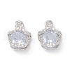 Alloy Clear Cubic Zirconia Charms ZIRC-A022-06P-1