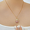 Cute Bear Brass Micro Pave Cubic Zirconia Pendant Necklaces for Women LY6051-2-2