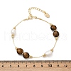 Brass Natural Freshwater Pearl Beaded Bracelets for Women BJEW-U046-01G-5