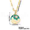 Brass Green Enamel 3D Flat Round Sky Sun Pendant Necklaces AR2379-2-2