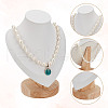 Bust PU Leather & Wooden Necklace Display Stands NDIS-WH0020-02A-01-3