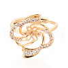 Brass Micro Pave Clear Cubic Zirconia Adjustable Ring Settings KK-T076-06G-1