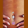 Brass Cubic Zirconia Navel Ring AJEW-EE0004-47A-2
