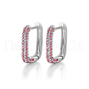 Rectangle S925 Sterling Silver Hoop Earrings AK6460-6-1