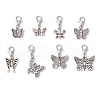 Butterfly Tibetan Style Alloy Pendant Decorations HJEW-JM03140-2