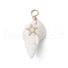 6Pcs 6 Styles Natural Shell Pendants PALLOY-JF03882-3