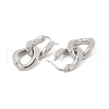Brass Double Interlocking Oval Dangle Hoop Earrings for Women EJEW-E275-05P-2
