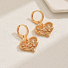 Fashionable Fringed Heart Tassel Brass Hoop Earrings IJ9645-2