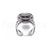 Tarnish Resistant 201 Stainless Steel Cuff Pad Ring Settings STAS-S080-040C-P-3