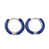 Two Tone 304 Stainless Steel Chunky Huggie Hoop Earrings with Enamel for Women EJEW-C043-11-12P-1