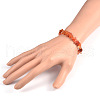 Chips Natural Carnelian Beaded Stretch Bracelets X-BJEW-JB01826-04-3