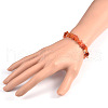 Chips Natural Carnelian Beaded Stretch Bracelets X-BJEW-JB01826-04-3