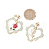 Iron Flower Dangle Stud Earrings EJEW-MZ00404-01-3