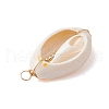 6Pcs 6 Styles Natural Cowrie Shell & Glass Seed Beads Pendants PALLOY-JF02759-05-5