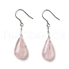 Natural Agate+Crystal Teardrop Dangle Earrings with 925 Sterling Silver Pin for Women EJEW-G287-03-2