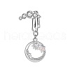 304 Stainless Steel Pave Clear Cubic Zirconia Clip on Belly Rings FS-WG683DA-06-1