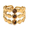 Natural Tiger Eye Finger Rings RJEW-Q822-44G-02-2