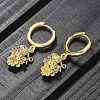 Brass Cubic Zirconia Hoop Earrings EJEW-Q015-02G-D-4