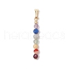 Chakra Natural Lapis Lazuli & Aquamarine & Green Aventurinee & Amethyst & Red Agate & Yellow Opal & Garnet Faceted Round Beaded Pendants PALLOY-JF03559-02-1