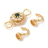 Brass Micro Pave Clear Cubic Zirconia Fold Over Clasps KK-A227-04G-2
