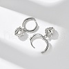 Brass Strawberry Hoop Earrings EJEW-M077-19P-01-4