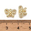 Rack Plating Brass Micro Pave Clear Cubic Zirconia Connector Charms KK-G500-06G-3