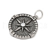 316 Surgical Stainless Steel Micro Pave Cubic Zirconia  Pendants STAS-D304-21AS-2