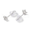 Anti-Tarnish Rhodium Plated 999 Fine Silver Star Stud Earrings for Women EJEW-S215-03P-3