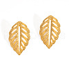 Stainless Steel Hollow Leaf Alligator Hair Clips & Stud Earrings & Pendant Necklaces Sets for Women IK7131-1-4