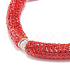 Bling Polymer Clay Rhinestone Curved Tube Beads Stretch Bracelet for Women BJEW-JB07490-10