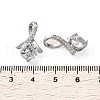 Brass Micro Pave Clear Cubic Zirconia Pendants KK-Z105-02P-3