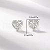 Valentine's Day S925 Sterling Silver Heart Stud Earrings ZD6067-2-3