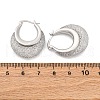 Brass Clear Cubic Zirconia Hoop Earrings EJEW-R025-36P-3