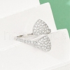 Brass Micro Pave Cubic Zirconia Cuff Rings for Women RJEW-C129-12P-3