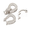 925 Sterling Silver Micro Pave Clear Cubic Zirconia Fold Over Clasps STER-U001-22P-2