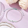 Brass Round Beads Braided Bead Bracelets for Women BJEW-JB11718-02-1