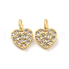 Rack Plating Brass Micro Pave Cubic Zirconia Charms KK-C038-04G-1