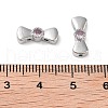 Brass Pave Pink Cubic Zirconia Bowknot Multi-Strand Links KK-B102-37B-01P-3