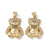 Brass Micro Pave Cubic Zirconia Pendants KK-B061-20G-01-2