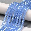 Imitation Jade Electroplate Glass Beads Strands EGLA-F029-J4mm-A04-4