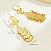 Elegant Vintage Brass Coin Flat Round Tassel Hoop Earrings NB9572-5