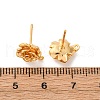 Flower Brass Stud Earring Findings KK-K382-33G-3