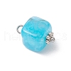 Dyed Natural Agate Cube Charms PALLOY-JF03964-4
