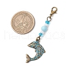 Ocean Theme Alloy Charm & Glass Beads Pendant Decorations HJEW-JM03158-08-3