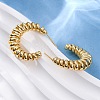Brass Spiral C-Shaped Stud Earrings EJEW-R025-33G-2