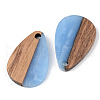 Opaque Resin & Walnut Wood Pendants RESI-S389-027A-C01-2