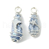2Pcs Electroplated Natural Quartz Crystal Dyed Copper Wire Wrapped Pendants PALLOY-JF03168-02-1