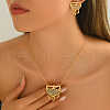 Elegant Middle Eastern Style Brass Micro Pave Cubic Zirconia Earrings & Necklaces Set for Women CH1454-3