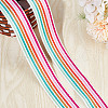 DELORIGIN 10 Yards Polyester Jacquard Stripe Ribbon DIY-DR0001-55D-5
