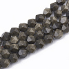 Natural Golden Sheen Obsidian Beads Strands G-T064-45A-1